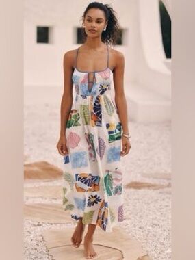 Anthropologie Celandine Mosaic Print Maxi Dress